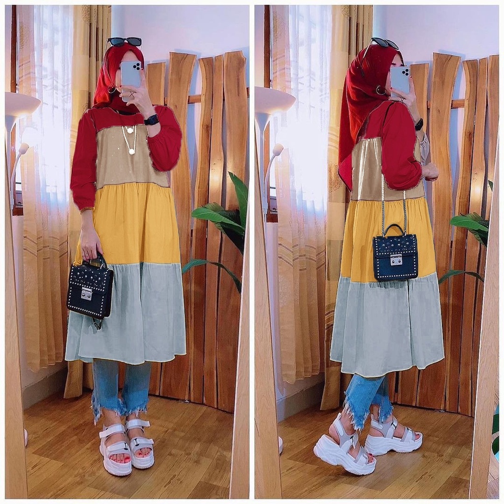 TUNIK AERI JUMBO- Import Korea / Kemeja Korean Style / Tunik Wanita Model Terbaru Dan Termurah / BIS