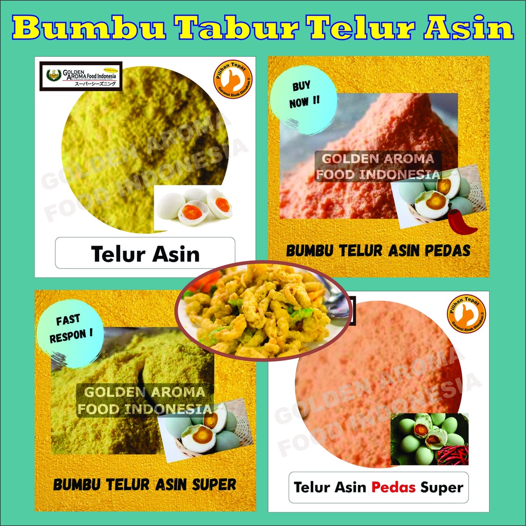 

Jual Bumbu Tabur Bubuk Tabur Seasoning Powder Rasa Telur Asin 100gr, Halal,Enak,No Kolesterol, Nagih