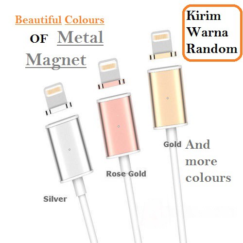 Kabel Casan Otomatis Magnetic Automatic Charger Charging Cable Metal Colours Micro Lightning