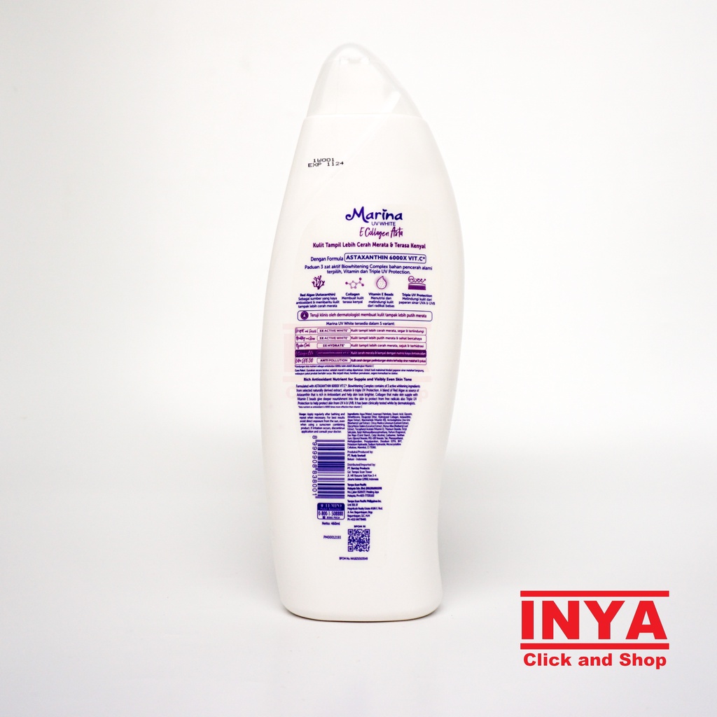 MARINA UV WHITE E COLLAGEN ASTA ASTAXATHIN 460ml - Hand and Body Lotion