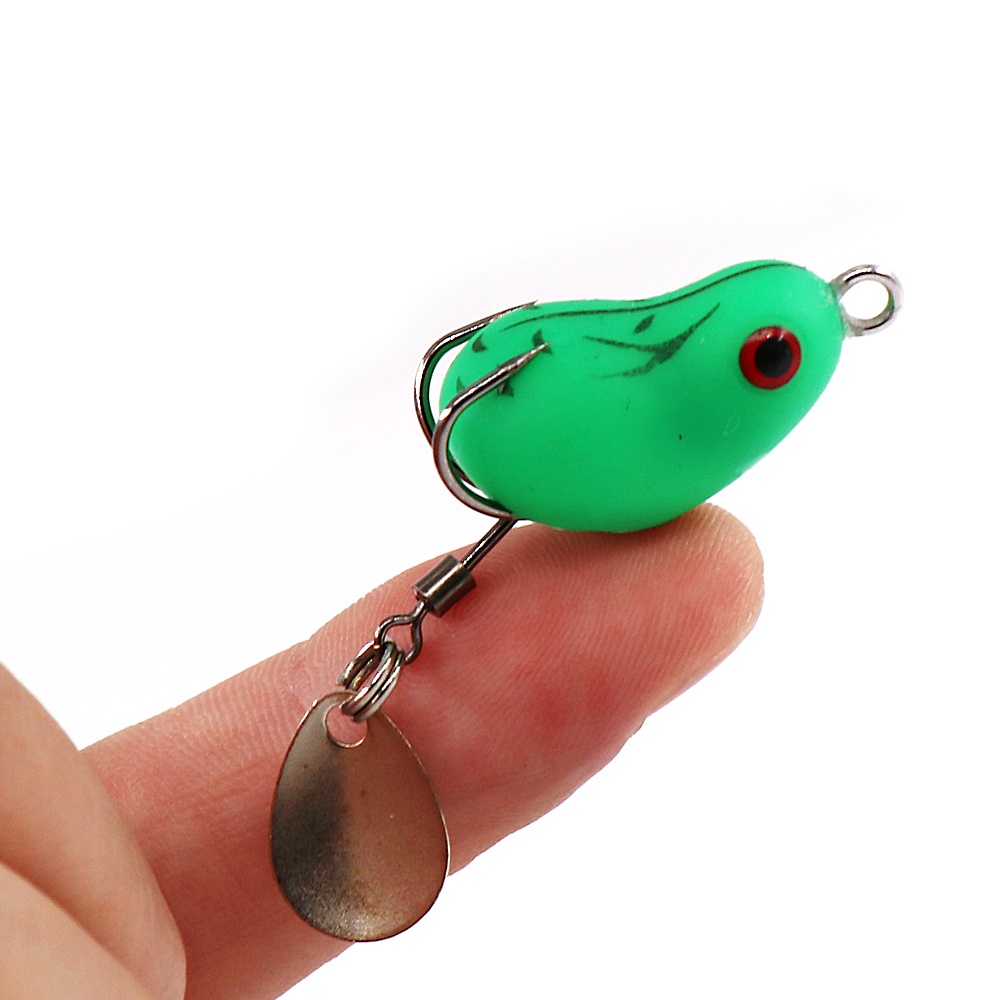 Umpan Casting 2.5cm/3.2g Soft Frog Lure Umpan Katak Casting Umpan Pancing Floating Bait 3D Eyes soft frog killer Top Water Fishing Lure With Sequins Umpan Ikan