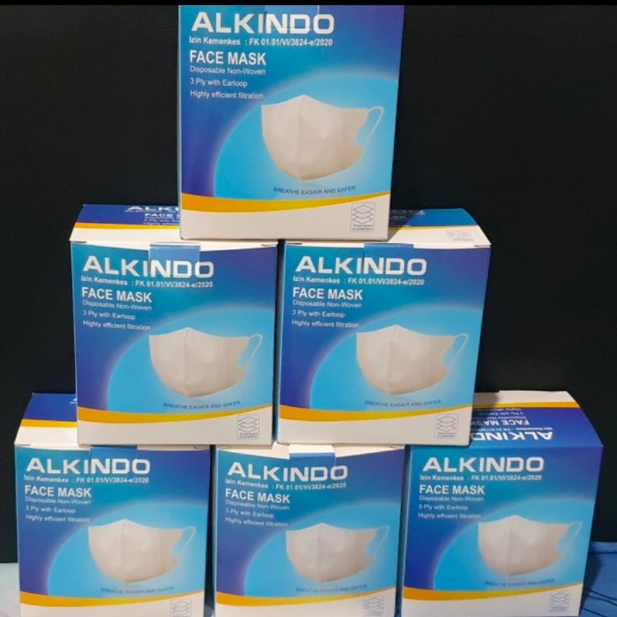 Masker sensi duckbill alkindo 3 ply isi 50 pcs - Putih