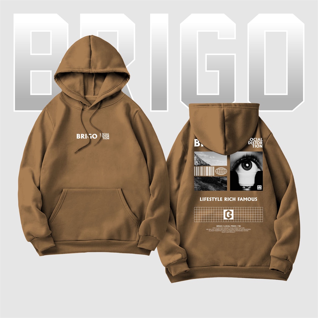 Sweater Hoodie BRIGO Sablon DTF Fleece Cotton || BRIGO Jumper Hoodie Social Distortion M-XXL (Pria &amp; Wanita) Free stiker&amp;Gantungan Kunci