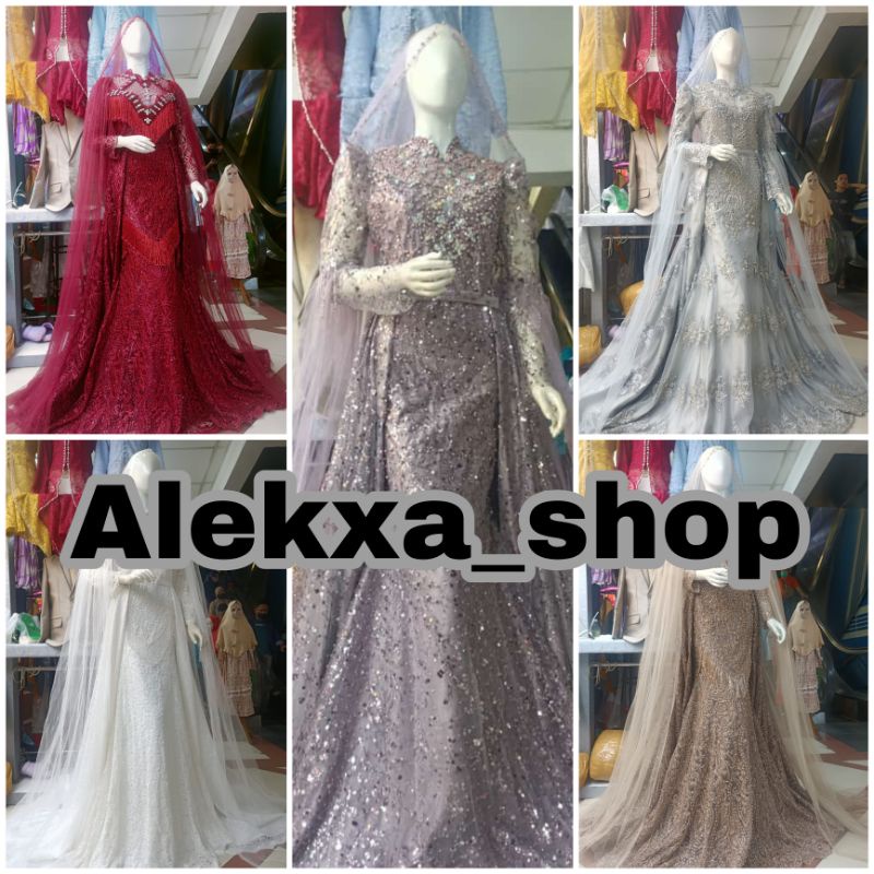 Gaun Pengantin Duyung Full Payet/gaun pengantin mewah modern