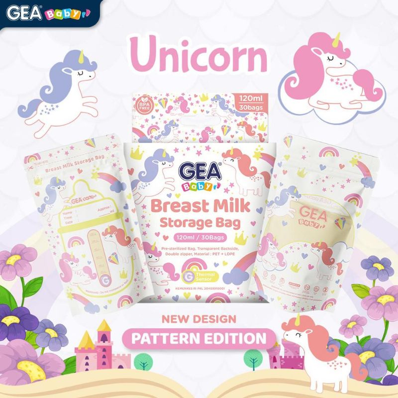 GEA Baby Kantong ASI Breast Milk Storage Bag 120ml New Pattern Edition