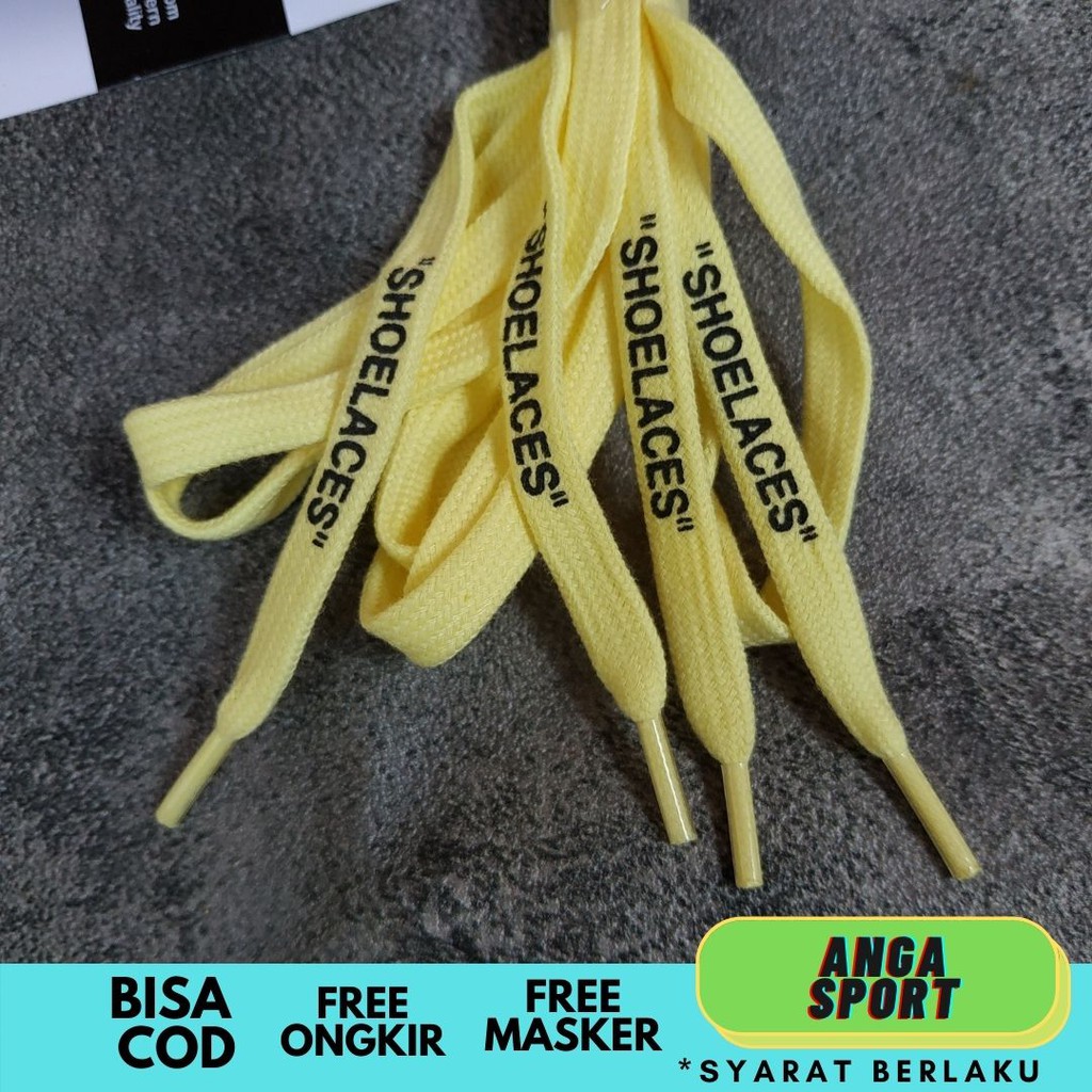 TALI SEPATU CONVERSE ORIGINAL KUNING PANJANG 110-120CM/ TALI SEPATU SHOELACES FLAT PIPIH TERMURAH