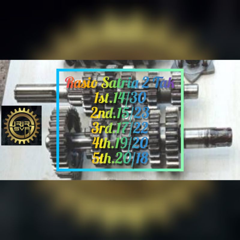 Gigi Rasio Racing Satria 2 Tak 5 Speed RK Cool Road Race Ukuran Gigi 1st.14/30; 2nd.15/23; 3rd.17/22