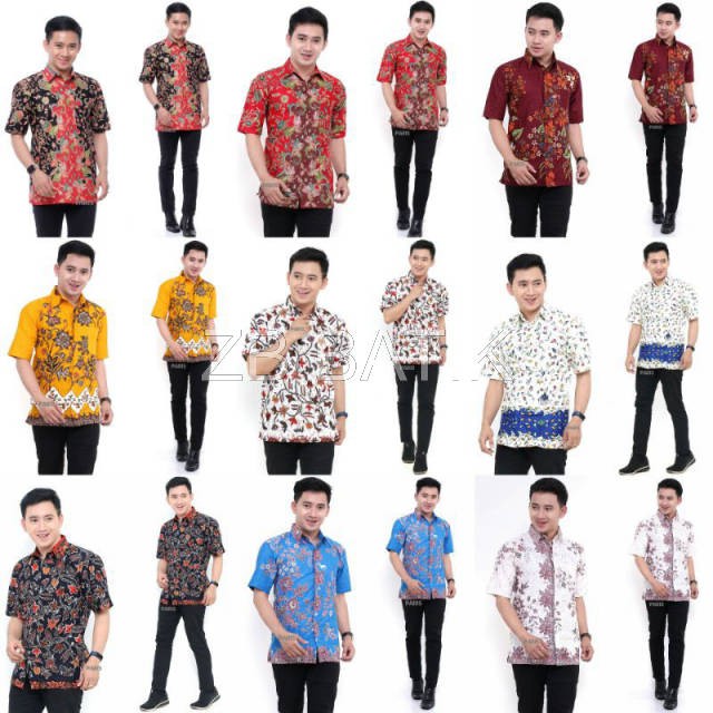 Kemeja Batik UNGGUL JAYA PREMIUM - BATIK PRIA Lengan Pendek M L XL XXL  Hem Panjang