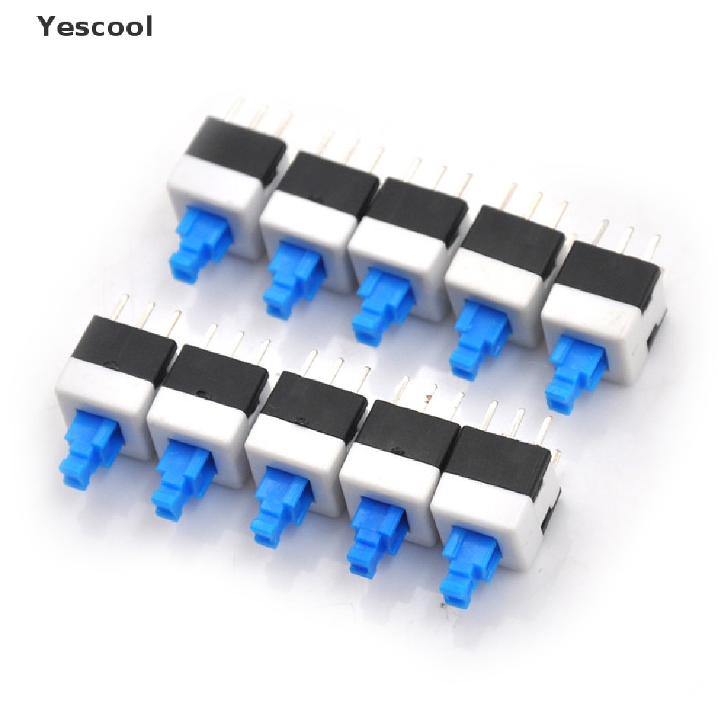 Yescool 10Pcs Tombol Switch Dua Baris 6 Pin Ukuran 8x8mm