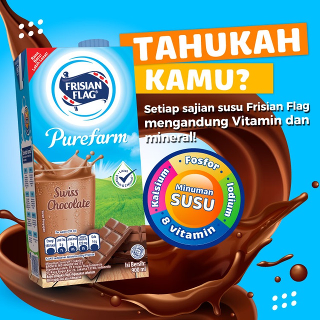 

Frisian Flag Family UHT Swiss Chocolate / FULL CREAM / COCONUT 1 liter ( real 900 ml )