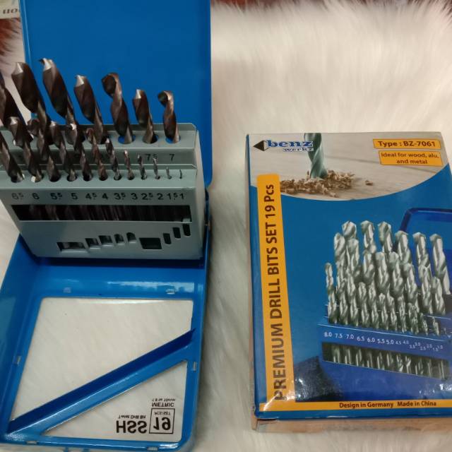 Mata bor besi set benz 19pcs