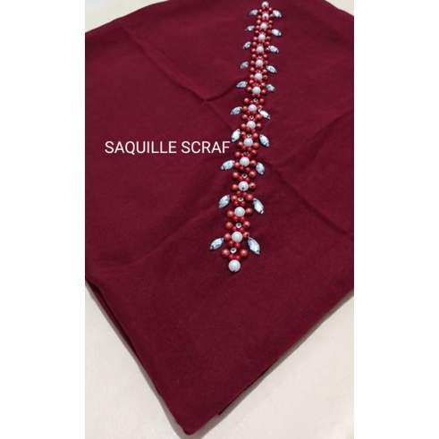 segiempat bella square payet mutiara permata/jilbab segiempat bella square bando payet/hijab bella-MAROON