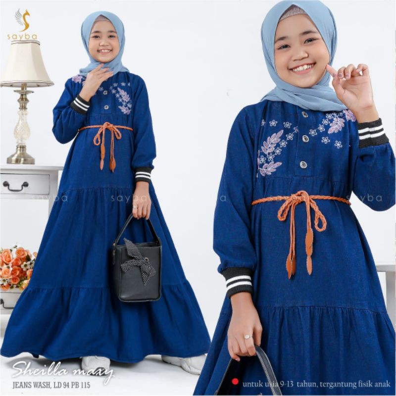GAMIS ANAK JEANS SHEILA MAXY GAMIS MASA KINI GAMIS REMAJA GAMIS JEANS ANAK