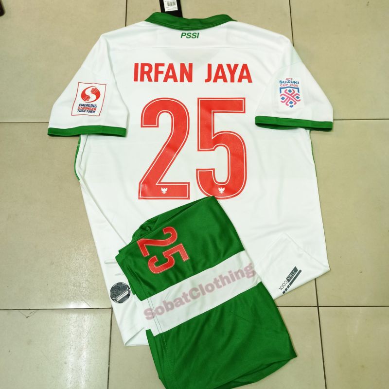 Timnas Indonesia Away Home 2020 Custom Player Nameset Irfan Jaya 25 Aff Suzuki Cup 2020 Stelan Jerse