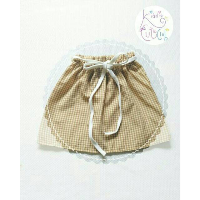 [Rok Anak] Brown Gingham Skirt