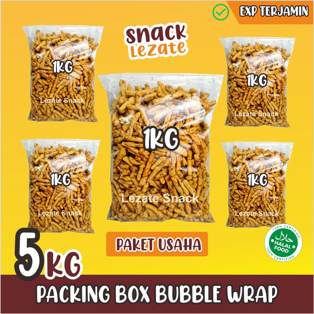 

Paket Usaha Basreng Stik 5KG (1kg x 5pcs) Basreng Daun Jeruk / Basreng Kiloan Pedas Daun Jeruk Basreng Bandung Snack Murah