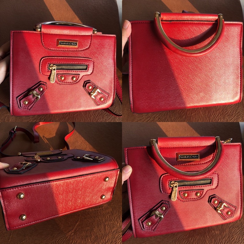 tas Charles and keith cnk original vintage merah