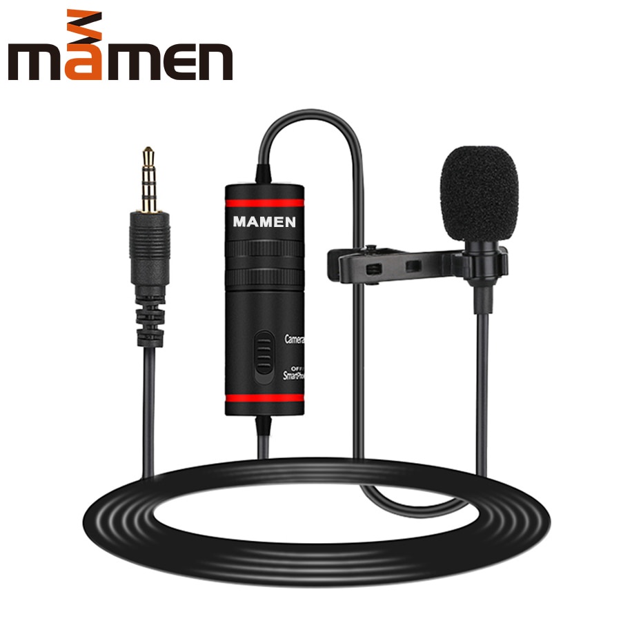 MAMEN Professional Lavalier Microphone Clip Portable 3.5mm - KM-D1 - Black