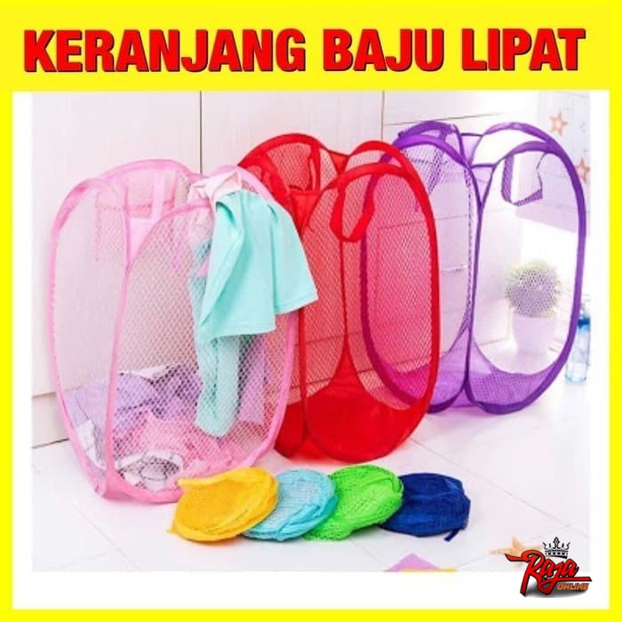 Keranjang baju Kotor Lipat Polos / Keranjang Tempat Baju Laundry Bag