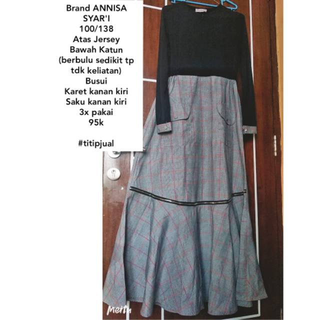 Preloved gamis abu brand annisa syar'i