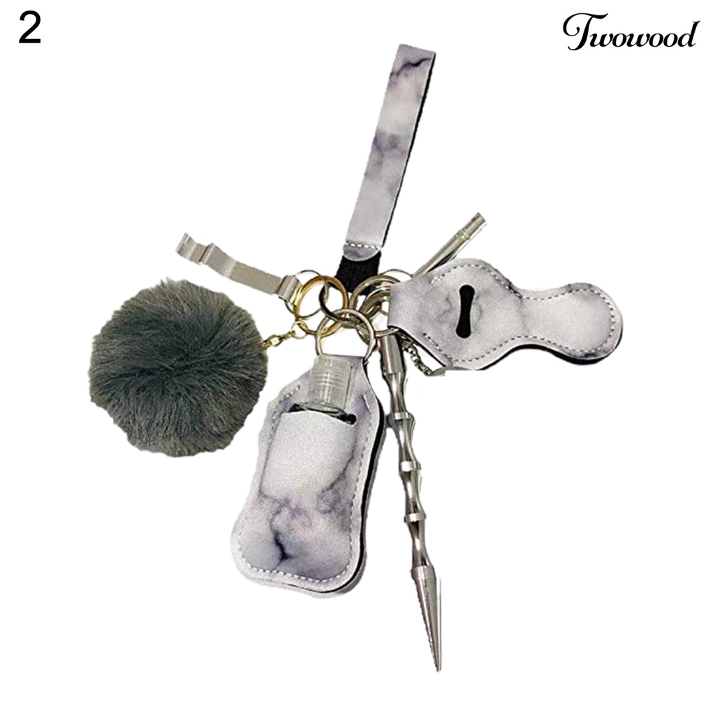 Twowood 10Pcs / Set Gantungan Kunci Pompom Portable Untuk Wanita