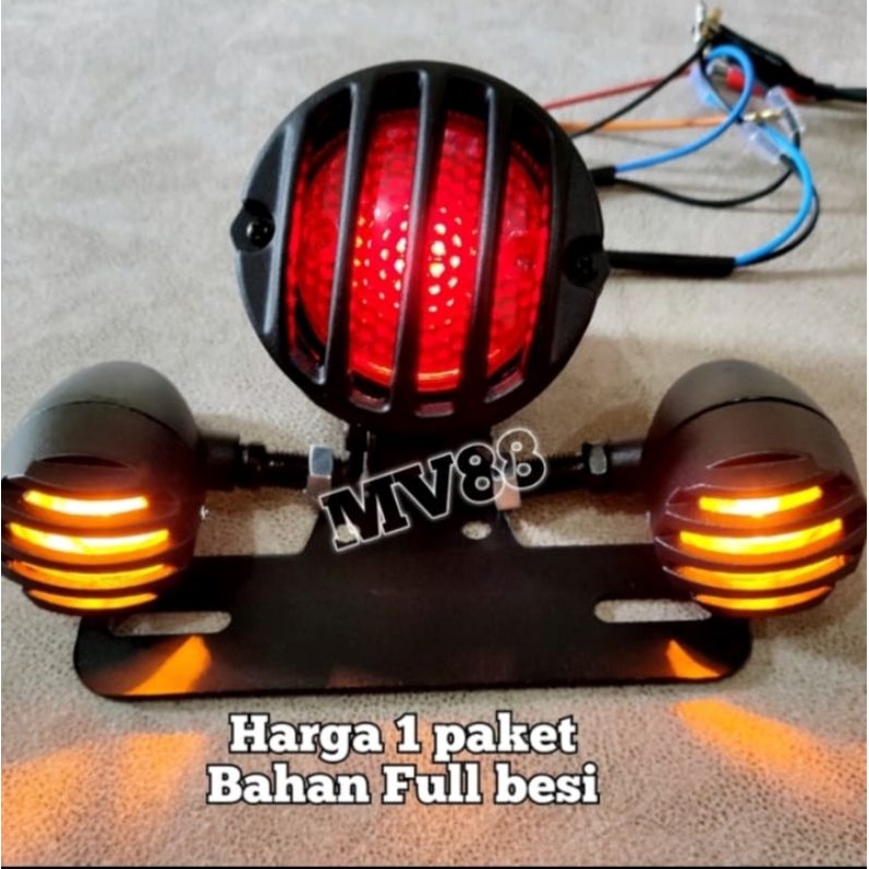 Paket Stoplamp Lampu Rem Plus Sein Tralis Sen Grill Tralis Motor Costum Kualitas Terbaik