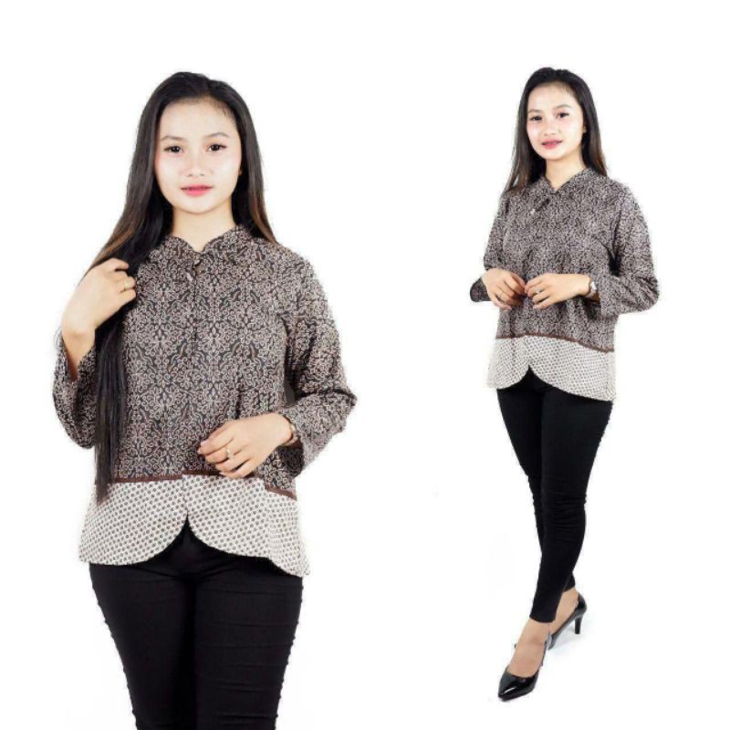 Blazer Batik Wanita Katun Adem fit to M L XL
