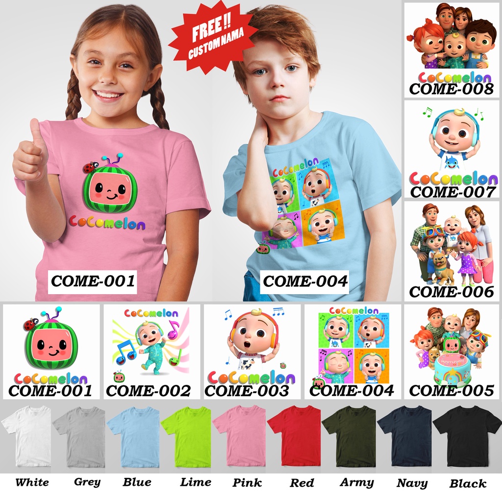 [FREE NAMA !!] Kaos Anak &amp; Family Coco Melon 100% COTTON PREMIUM