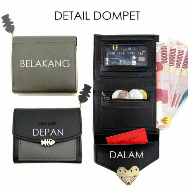 Dompet mini lipat lovi lovi