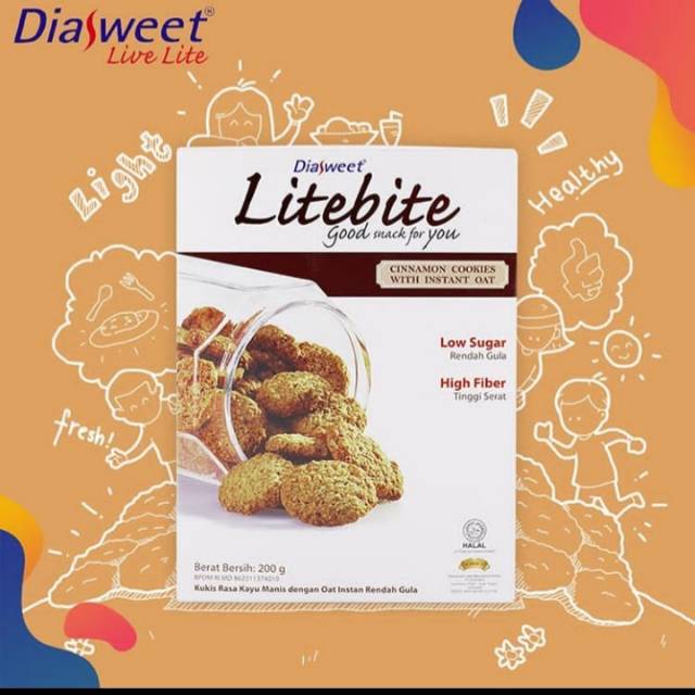 

Diasweet litebite cinamon cookis (kayu manis)