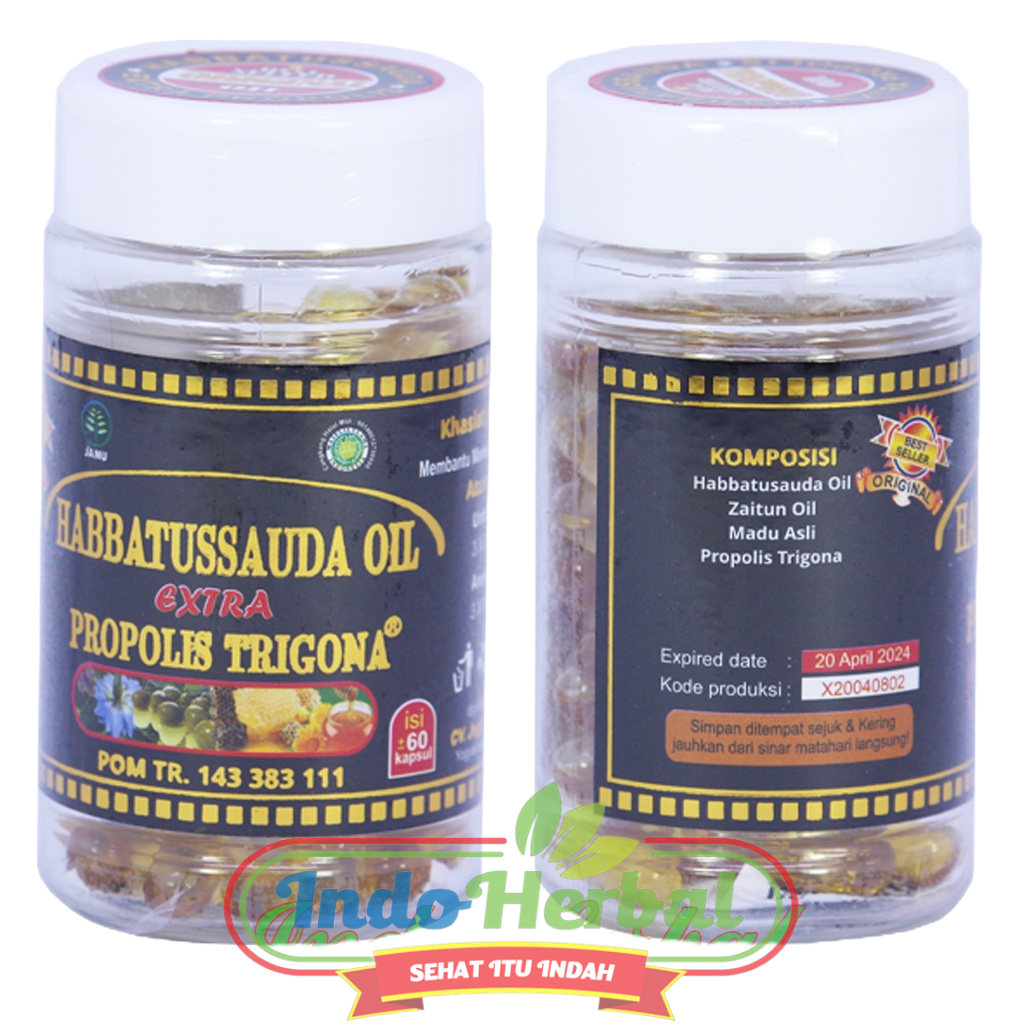 Habbatussauda Oil Extra Propolis Trigona | Habbatusauda ijin BPOM Isi 60 kapsul lebih bagus dr UMS