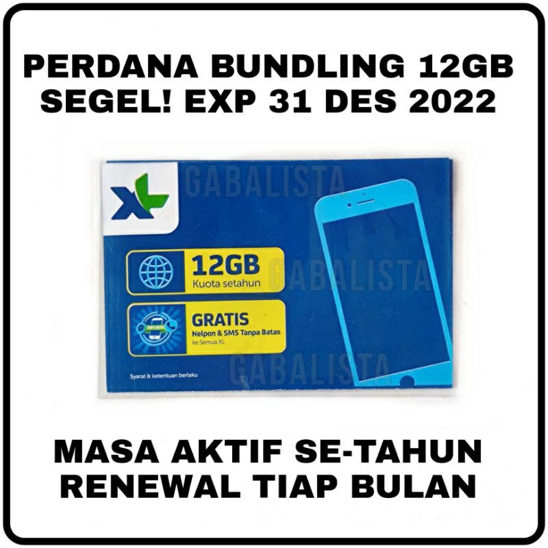 KARTU PERDANA XL MASA AKTIF 1 TAHUN