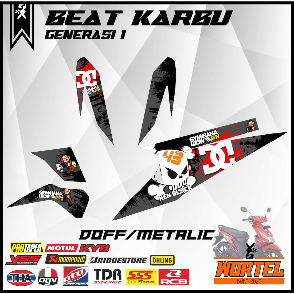 Stiker Striping Decal Motor Beat Karbu DC