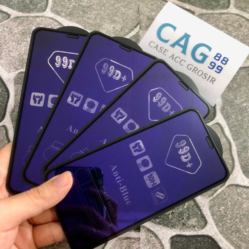 Tempered Glass Blue Light Anti Radiasi Full Layar Samsung J6+ J4+ A6+ A8+ A72018 J7+ A5 2017
