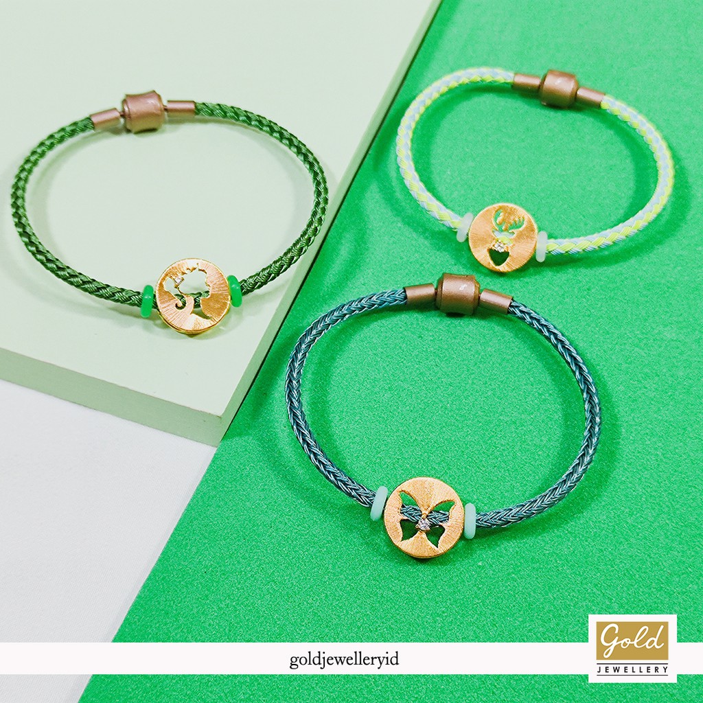 Gelang tali emas kuning  700 16k disc series tali pdr