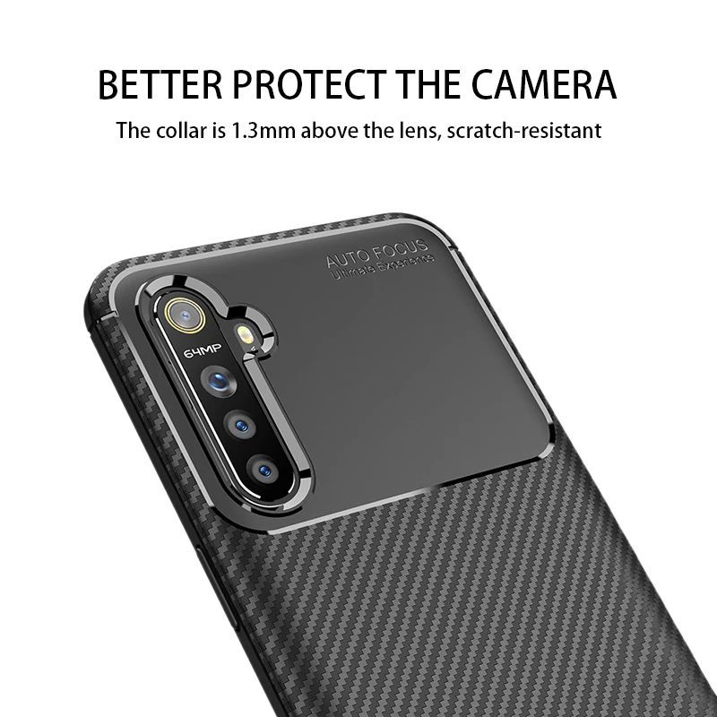 ORIGINAL - CASE REALME 5 / 5i / C3 Softcase Carbon Soft Case KarbonCasing Silicon TPU Casing Slim