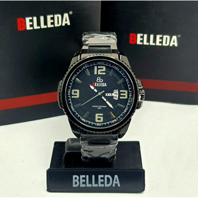 JAM TANGAN PRIA TERBARU BELLEDA 9035 RANTAI STAINLES