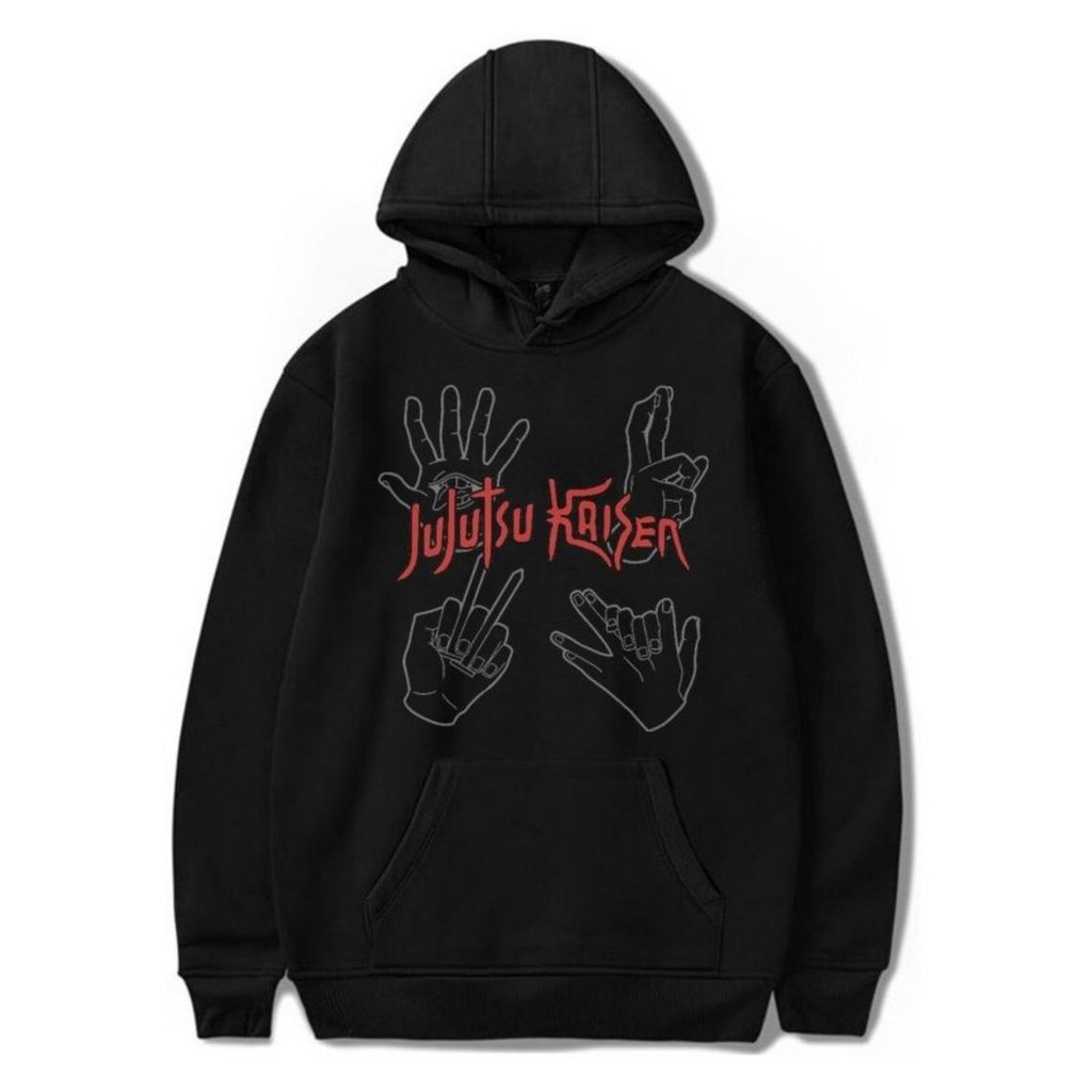 Hoodie Jujutsu Kaisen Sukuna Finger Cursed Line art Black Color Premium Quality