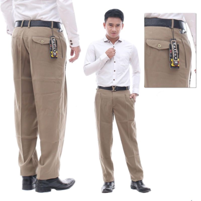 RUULLS - Celana kantor formal pria bahan dasar kain twis size 27-38