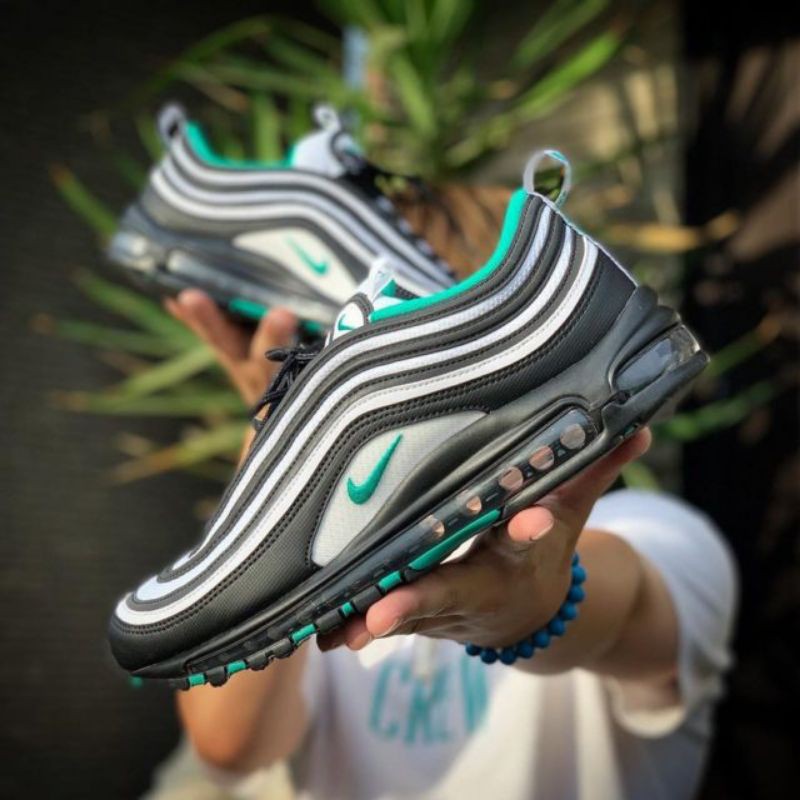 green black and white air max 97
