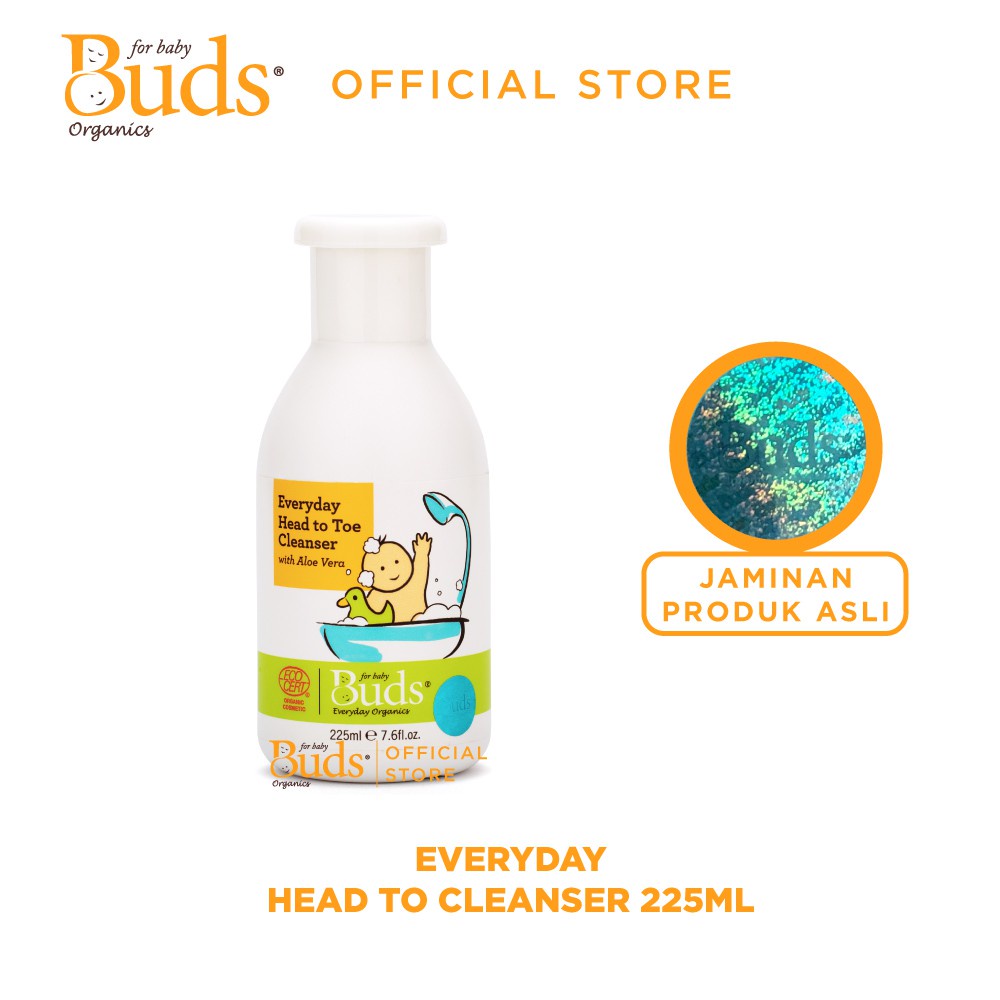 Buds Organic Everyday Head To Toe Cleanser 225ml / Sabun Shampoo Bayi - BABY MINISTRY