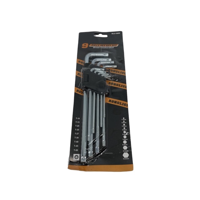 Kunci L set Long Bintang 9pcs Hex Key