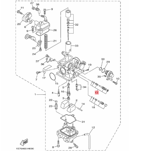 THROTTLE SCREW SET BAUT STELAN GAS LANGSAM LAMSAM IDLE KARBU KARBURATOR JUPITER MX 135 LAMA ORIGINAL YGP 5YP-14103-01