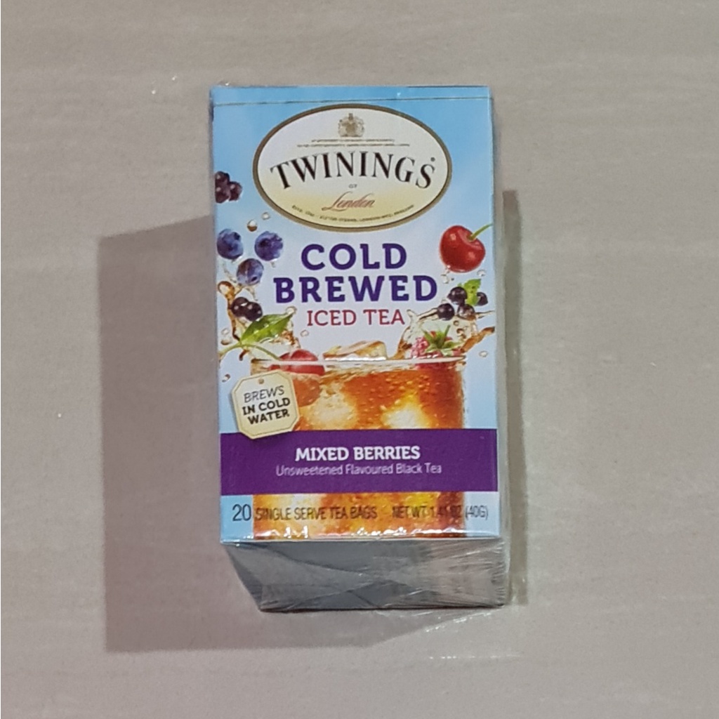 Teh Twinings of London Cold Brewed Iced Tea Mixed Berries 20 x 2 Gram