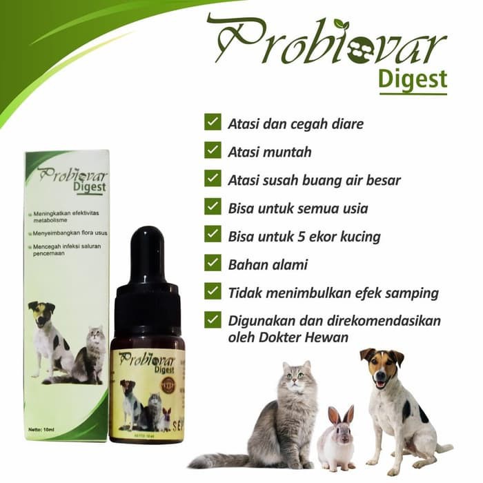 PROBIOVAR DIGEST 10 mL / Probiotik Obat Diare Mencret Perncernaan Anjing Kucing