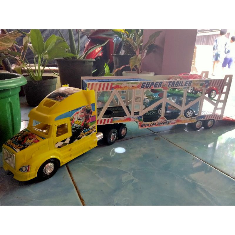 MAINAN ANAK LAKI TRUK KONTAINER JUMBO ISI MOBIL 2 PCS