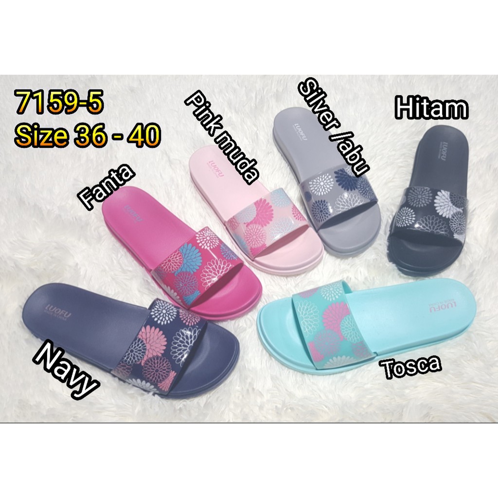  Sandal karet luofu  cewek sendal wanita import 7159 5 