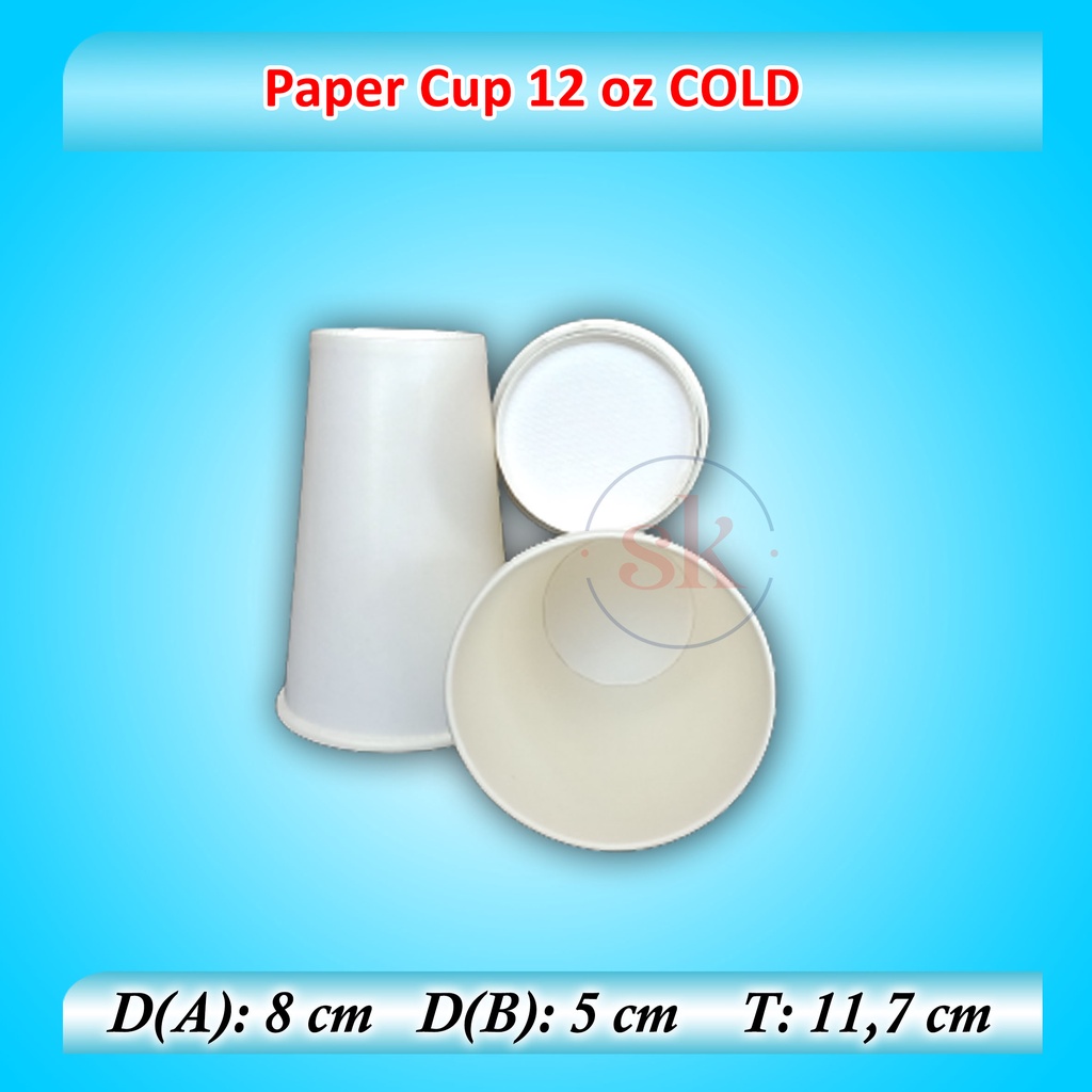 Jual Paper Cup Gelas Kertas Dingin Cold 12 Oz Shopee Indonesia 7721