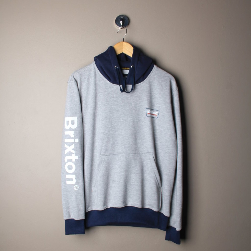 HOODIE JAKET BRIXTON PALMER GREY GROSIR ECER HOODIEIRN RBO