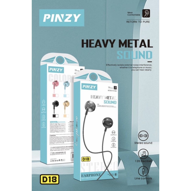 Headset PINZY D18 Series Heavy Metal - Earphone D18 —